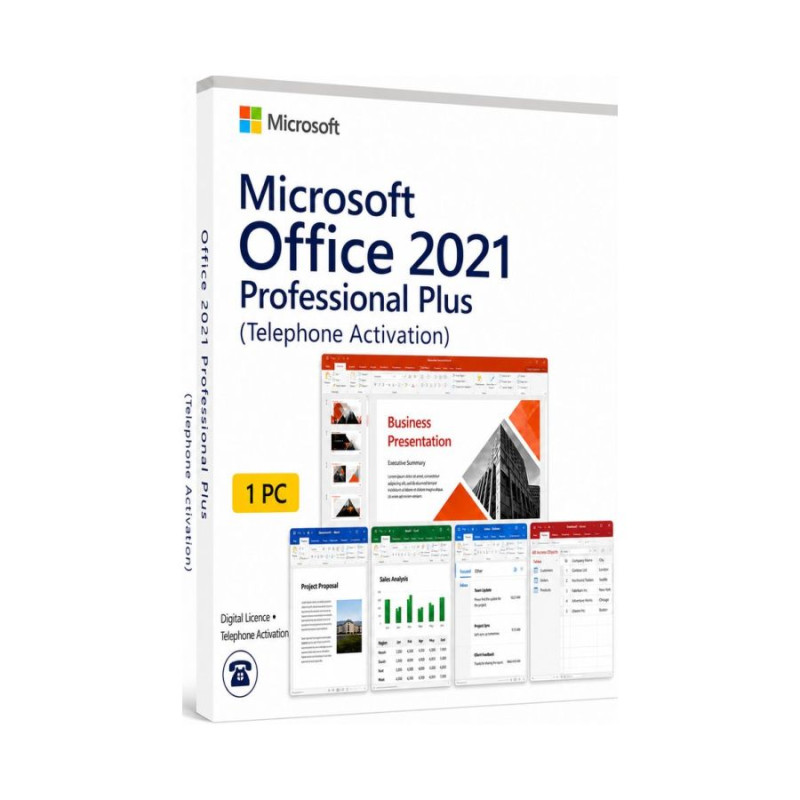 Microsoft Office Professional Plus 2021 telephone activation license Word Excel Outlook PowerPoint Access Publisher