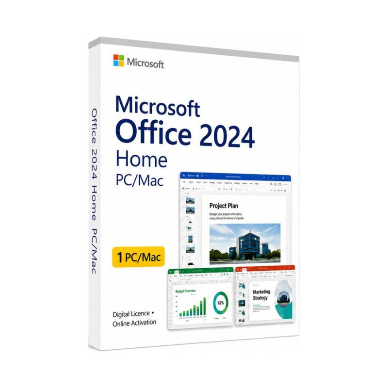 Microsoft Office 2024 Home license PC Mac Word Excel PowerPoint no subscription
