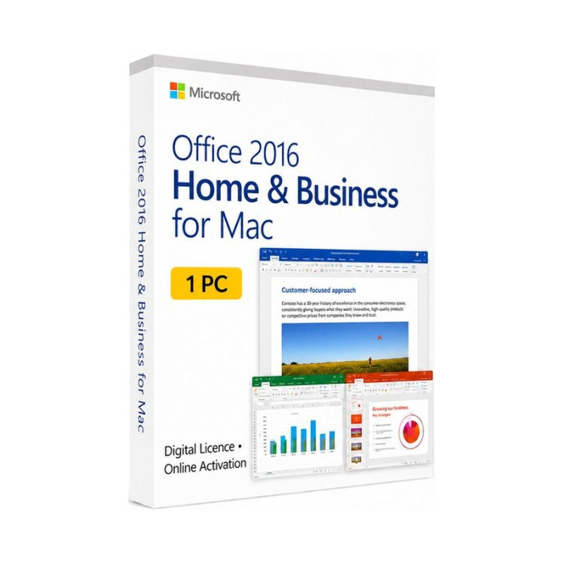 Office 2016 Home and Business Mac Word Excel Outlook PowerPoint license online