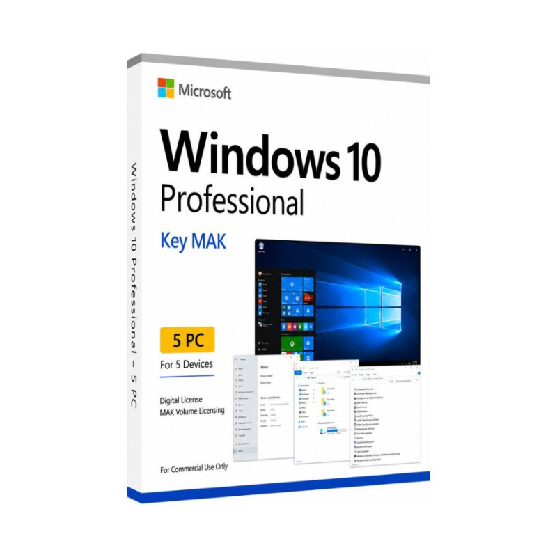 Windows 10 Professional license 5 PC Pro activation key instant activation